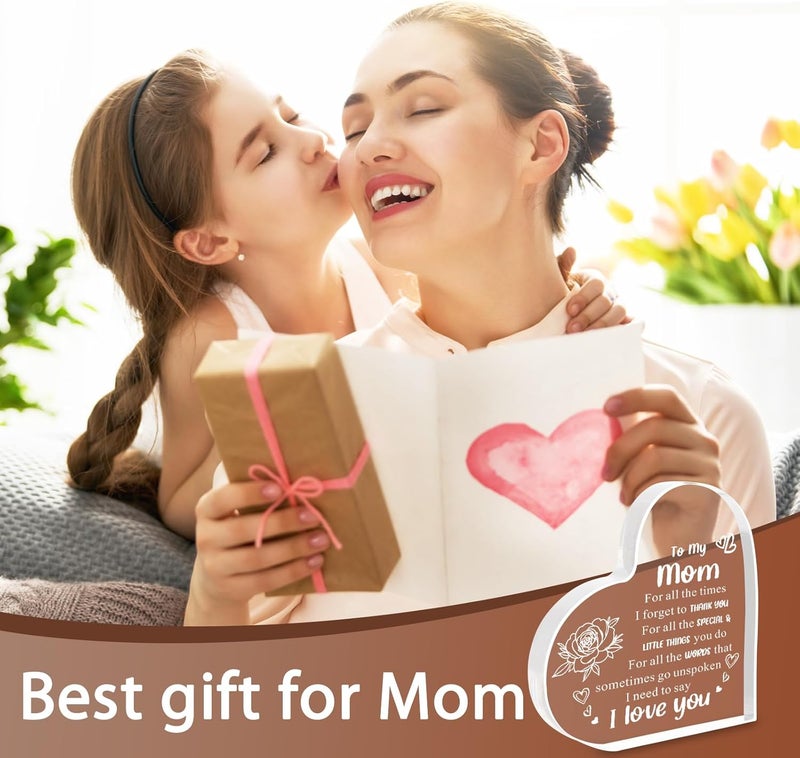 Feeldeal هدايا للأم من الابن أو الابنة، كتلة أكريليك أحبك، هدية عيد ميلاد، عيد الأم و عيد الحب للأم - Image 3
